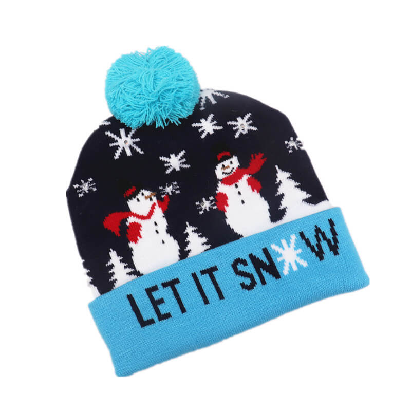 Light Up Knitted Christmas Hat Holiday Decoration 24x21cm 4