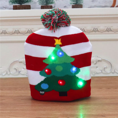 Light Up Knitted Christmas Hat Holiday Decoration 24x21cm 9