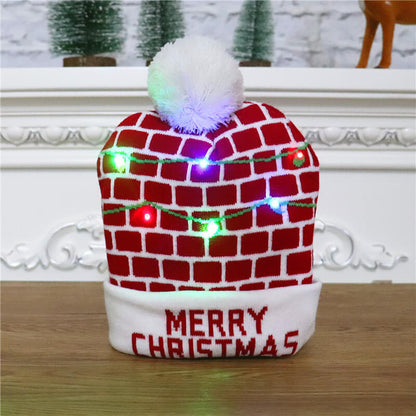 Light Up Knitted Christmas Hat Holiday Decoration 24x21cm 11
