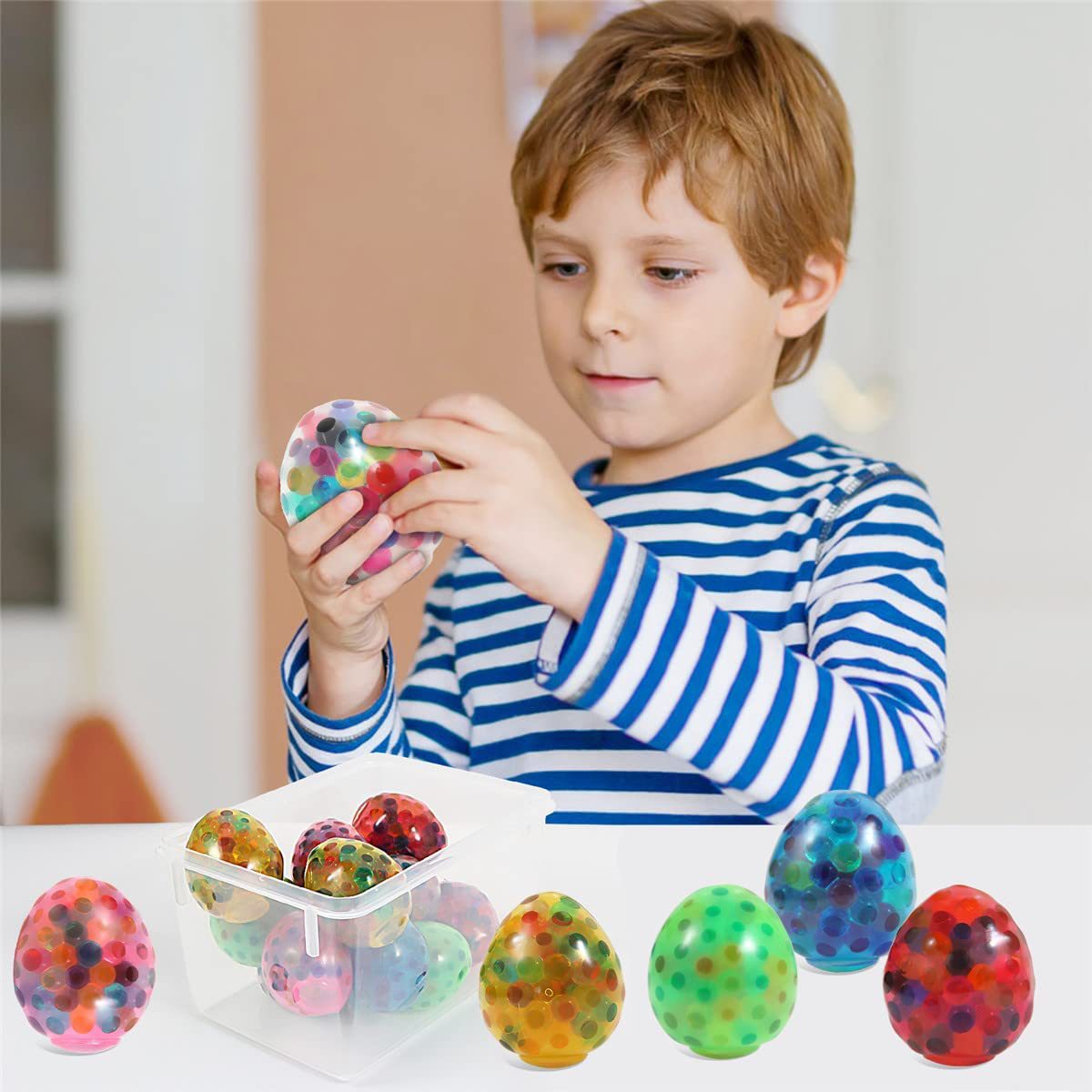 Egg-Shaped Sensory Stress Ball with Liquid DNA Beads 4