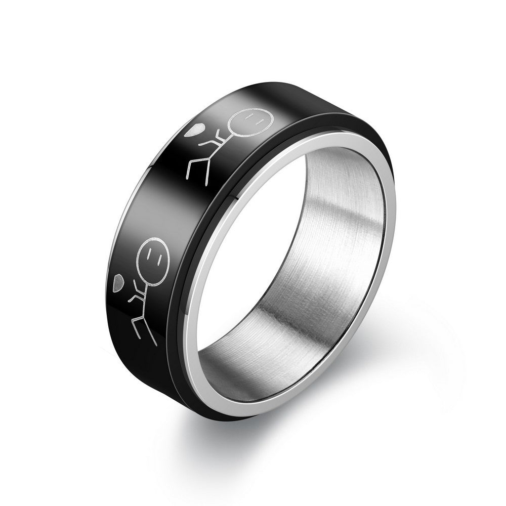 Metal Fidget Ring Spinner Ring for Men US Size 6-13
