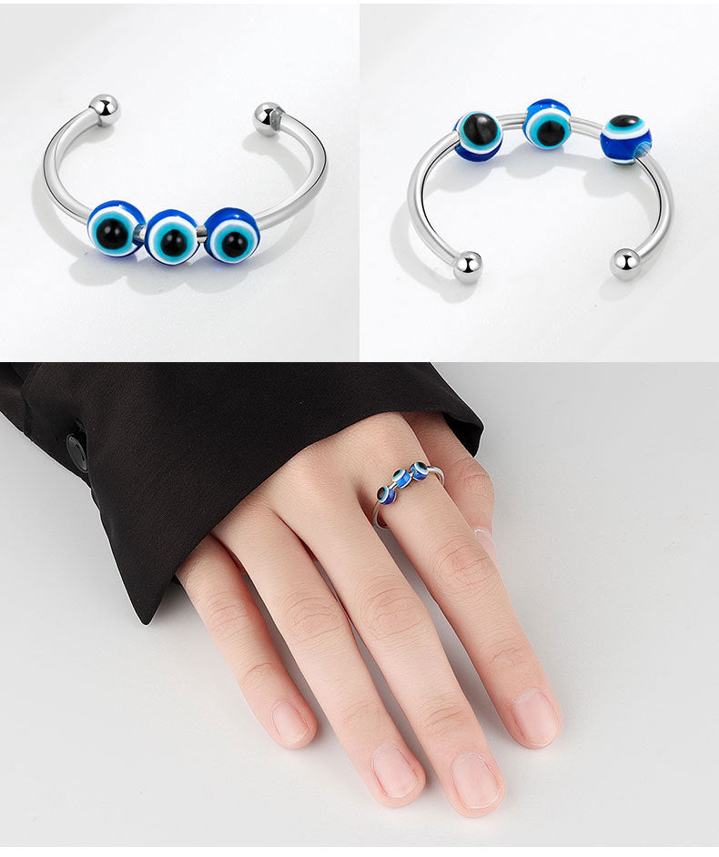 Adjustable 4 Eye Anxiety Fidget Ring Spinner for Women Size 7 2