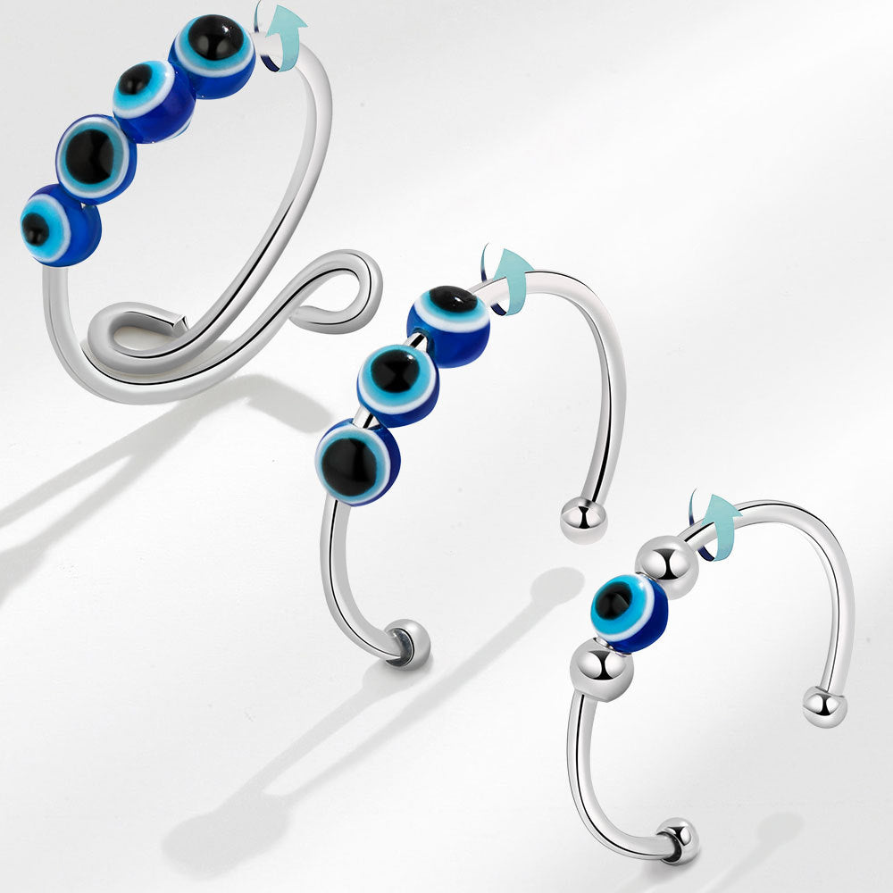 Adjustable 4 Eye Anxiety Fidget Ring Spinner for Women Size 7 4
