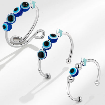 Adjustable 4 Eye Anxiety Fidget Ring Spinner for Women Size 7 4