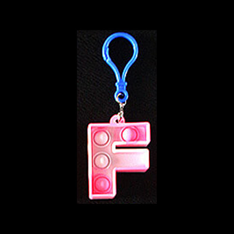Silicone Pop It Fidget Toy Alphabet Letters A-Z Keychain 14