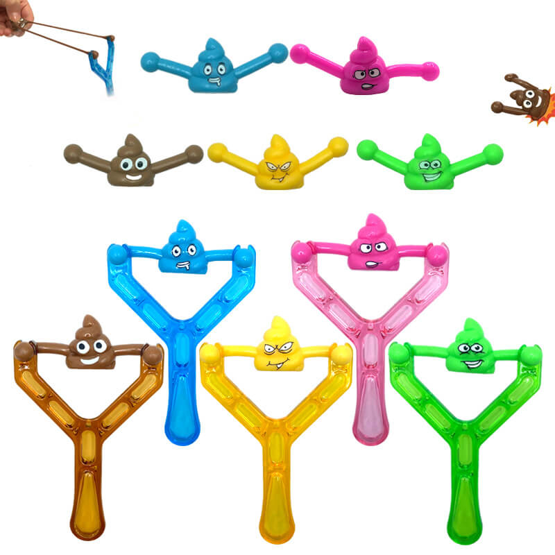 Plastic Funny Smiley Poop Slingshot Sensory Fidget Toy 2