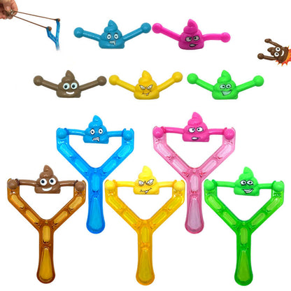 Plastic Funny Smiley Poop Slingshot Sensory Fidget Toy 2