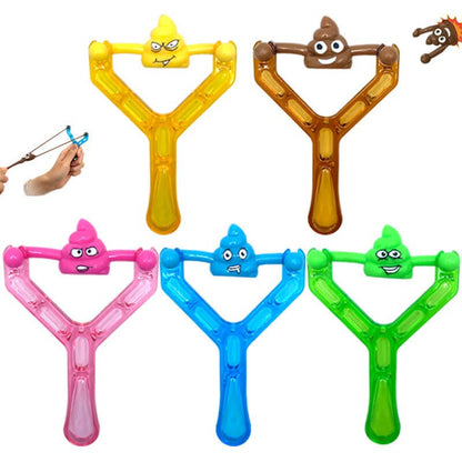 Plastic Funny Smiley Poop Slingshot Sensory Fidget Toy