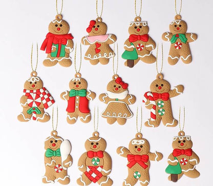 Gingerbread Man Ornaments Christmas Tree Pendant Decoration 12 Pack 6