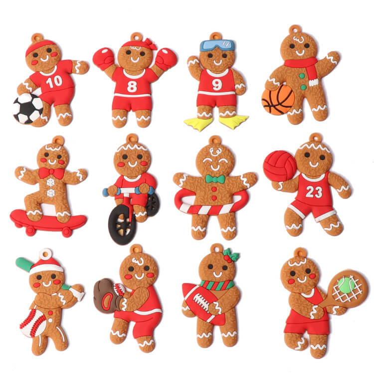 Gingerbread Man Ornaments Christmas Tree Pendant Decoration 12 Pack 15