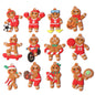 Gingerbread Man Ornaments Christmas Tree Pendant Decoration 12 Pack 15
