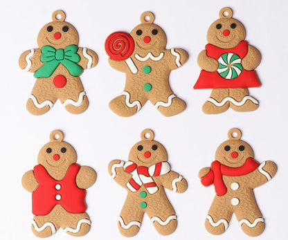 Gingerbread Man Ornaments Christmas Tree Pendant Decoration 12 Pack 8