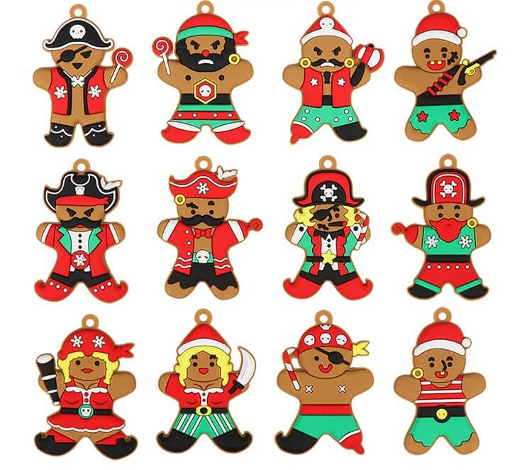 Gingerbread Man Ornaments Christmas Tree Pendant Decoration 12 Pack 13