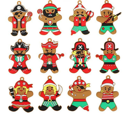 Gingerbread Man Ornaments Christmas Tree Pendant Decoration 12 Pack 13