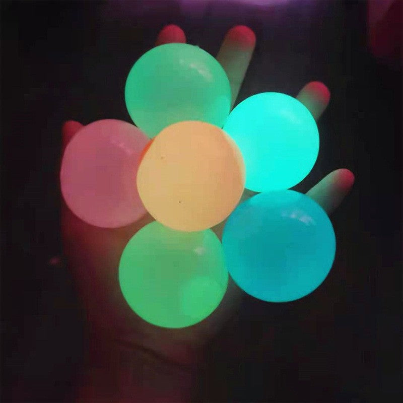 Glow in the Dark Sticky Ball Sensory Fidget Toy 6cm Diameter 5