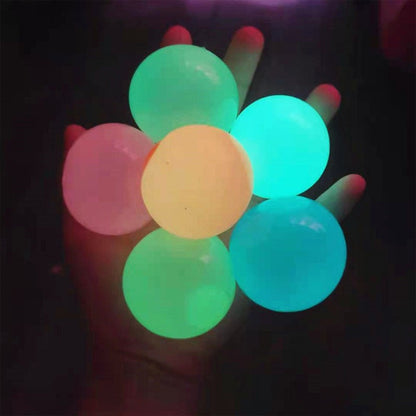 Glow in the Dark Sticky Ball Sensory Fidget Toy 6cm Diameter 5