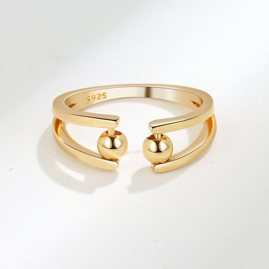 Gold Tone Adjustable Anxiety Fidget Ring for Women Spinner Ring