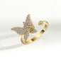 Gold Tone Fidget Ring Adjustable Butterfly Spinner Ring for Women