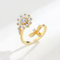 Gold Tone Fidget Ring Adjustable Spinner for Women Size 7