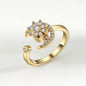 Gold Tone Adjustable Fidget Ring Anxiety Relief Spinner Ring for Women