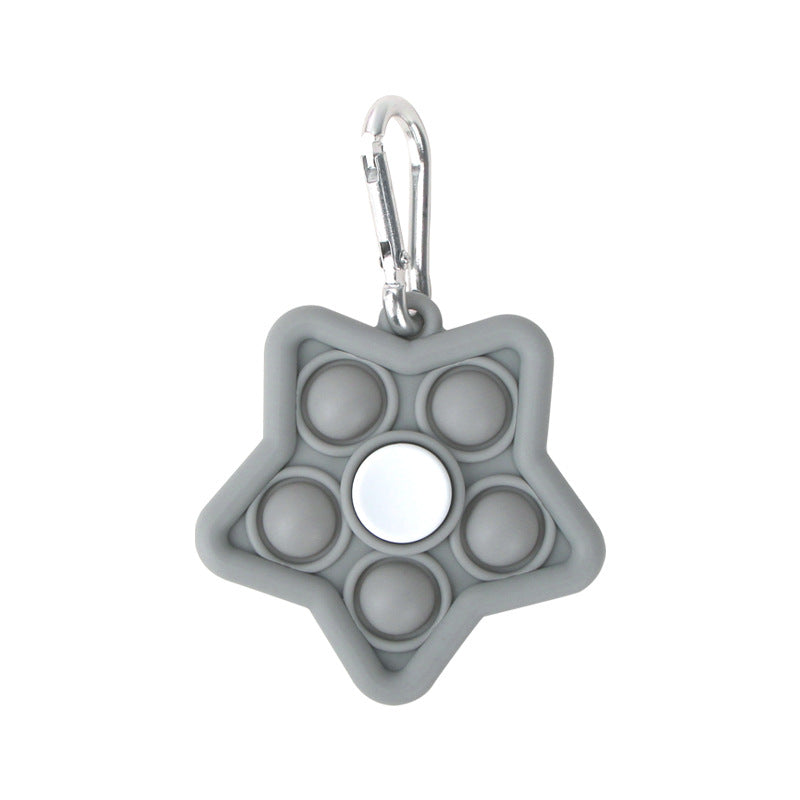 Silicone Star Pop It Fidget Spinner Toy with Keychain 8.1x6.2x3.7cm 6