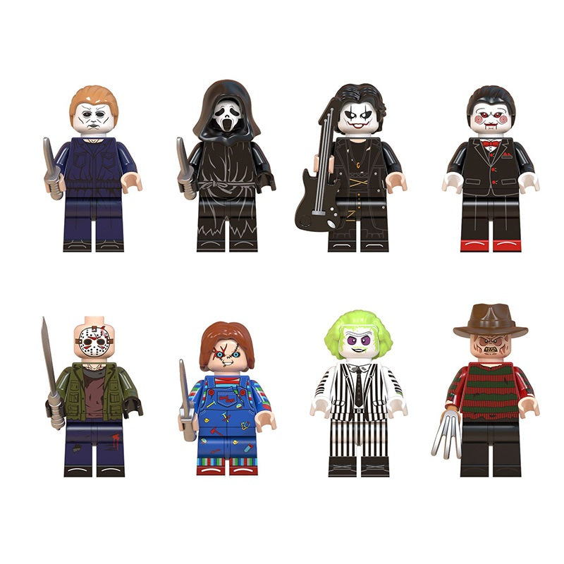 Plastic Building Blocks Halloween Minifigures Action Figures Set 8 Pack