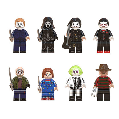 Plastic Building Blocks Halloween Minifigures Action Figures Set 8 Pack