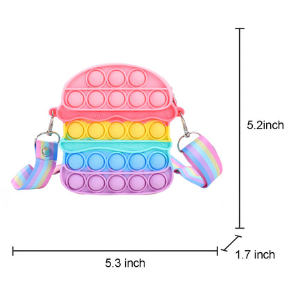 Silicone Pop It Fidget Toy Purse Sensory Bag for Kids and Adults 43