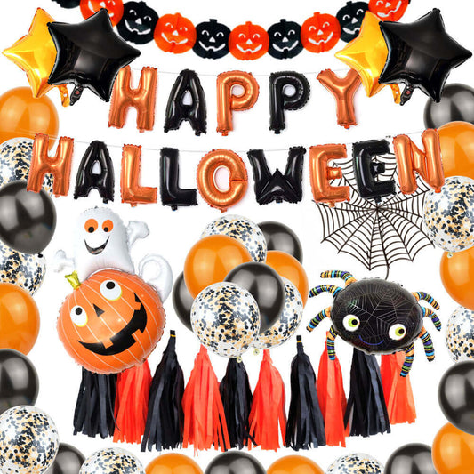 Happy Halloween Foil Balloon Kit Party Decoration with Tassels