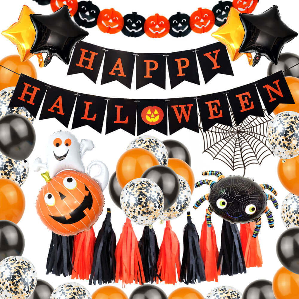 Happy Halloween Foil Balloon Kit Party Decoration with Tassels 2