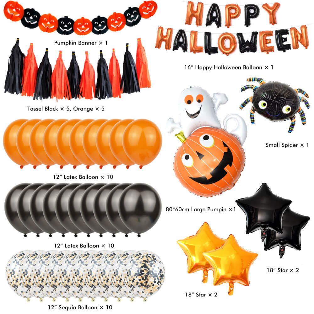 Happy Halloween Foil Balloon Kit Party Decoration with Tassels 3