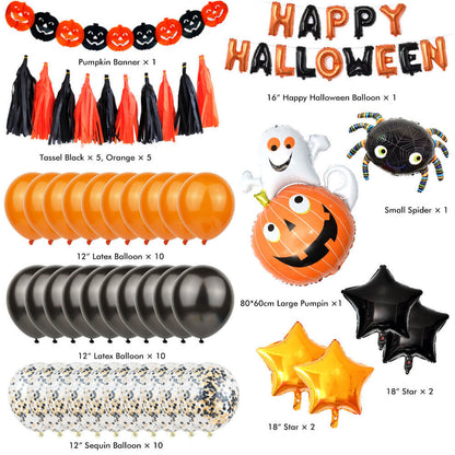 Happy Halloween Foil Balloon Kit Party Decoration with Tassels 3