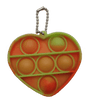Silicone Pop It Fidget Toy Heart Shape Key Chain 6.9 × 6.2cm 3