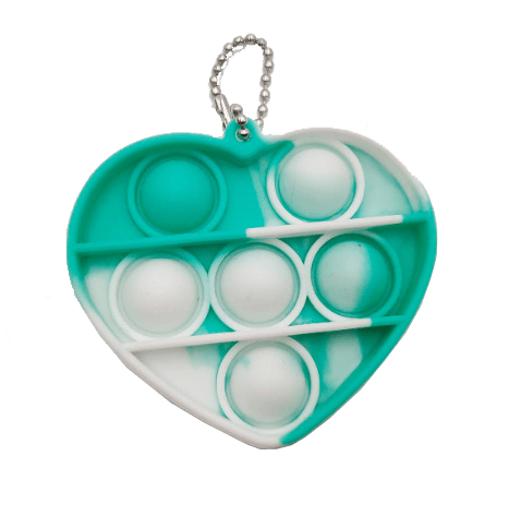 Silicone Pop It Fidget Toy Heart Shape Key Chain 6.9 × 6.2cm 2