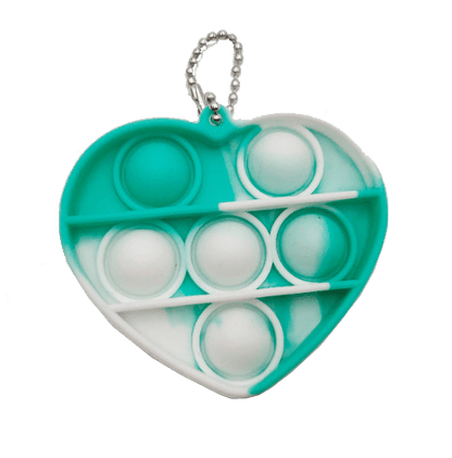 Silicone Pop It Fidget Toy Heart Shape Key Chain 6.9 × 6.2cm 2