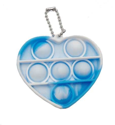Silicone Pop It Fidget Toy Heart Shape Key Chain 6.9 × 6.2cm 6