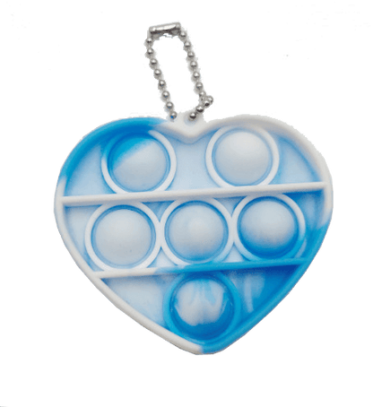 Silicone Pop It Fidget Toy Heart Shape Key Chain 6.9 × 6.2cm 6