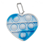Silicone Pop It Fidget Toy Heart Shape Key Chain 6.9 × 6.2cm 6