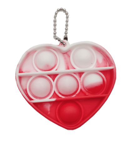 Silicone Pop It Fidget Toy Heart Shape Key Chain 6.9 × 6.2cm 5