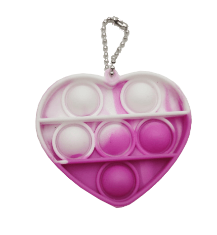 Silicone Pop It Fidget Toy Heart Shape Key Chain 6.9 × 6.2cm 4