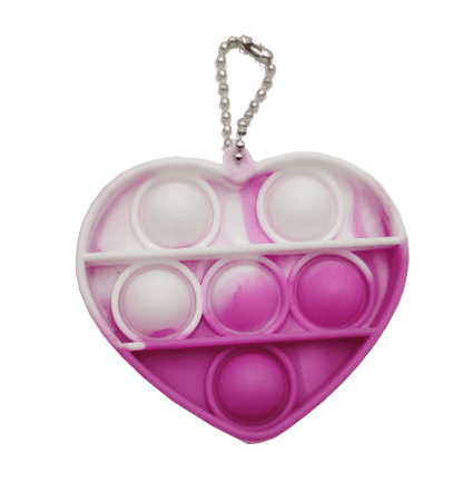 Silicone Pop It Fidget Toy Heart Shape Key Chain 6.9 × 6.2cm 4