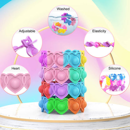 Silicone Heart Pop It Fidget Bracelet Sensory Toy Valentine Gift 5
