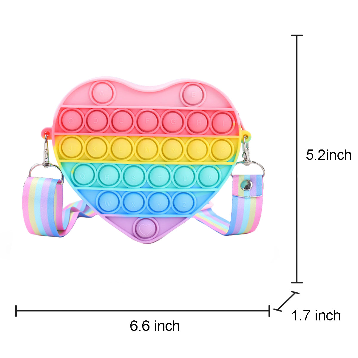 Silicone Pop It Fidget Toy Purse Sensory Bag for Kids and Adults 44