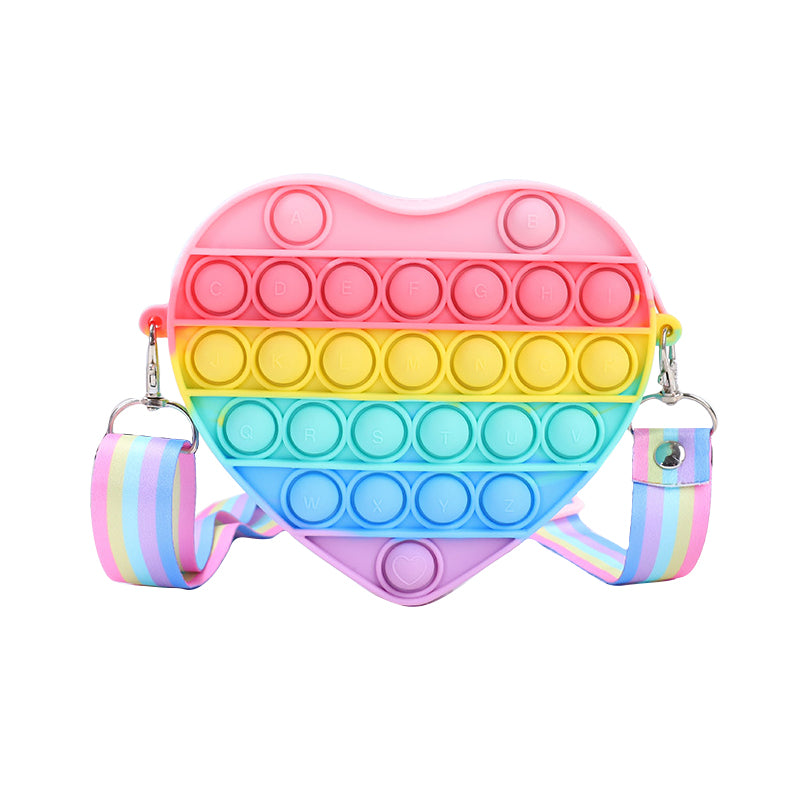 Silicone Pop It Fidget Toy Purse Sensory Bag for Kids and Adults 45
