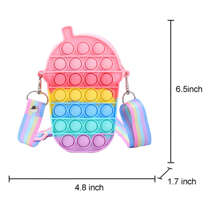 Silicone Pop It Fidget Toy Purse Sensory Bag for Kids and Adults 46