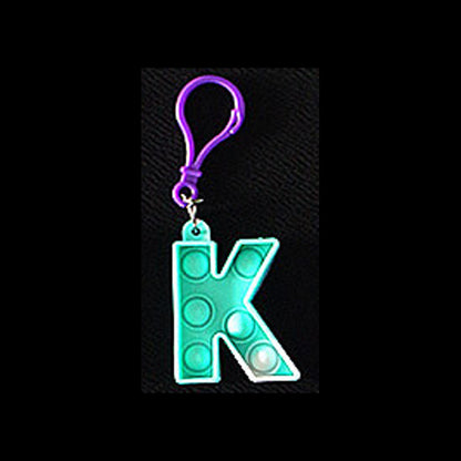 Silicone Pop It Fidget Toy Alphabet Letters A-Z Keychain 19