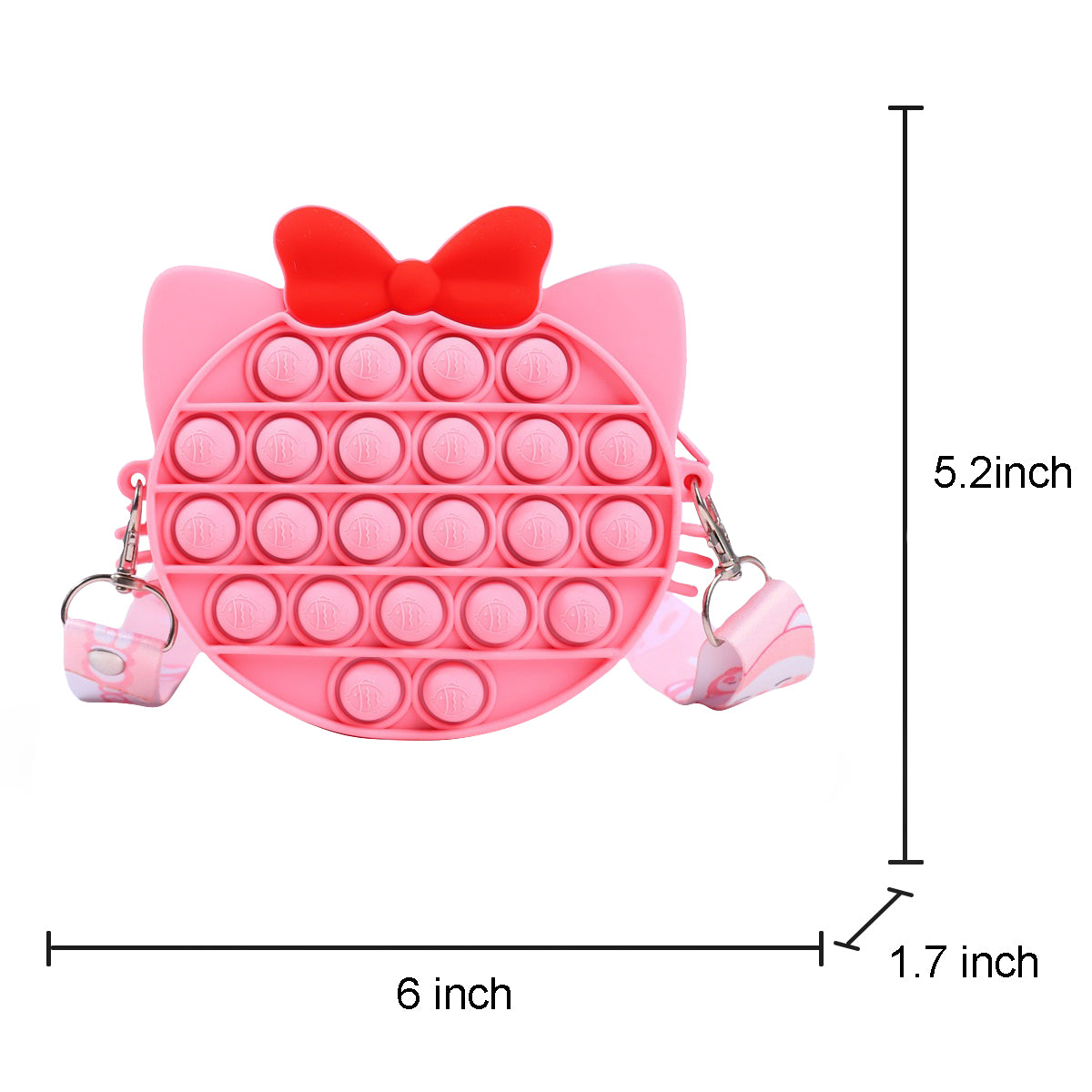 Silicone Pop It Fidget Toy Purse Sensory Bag for Kids and Adults 48