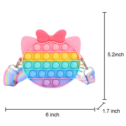 Silicone Pop It Fidget Toy Purse Sensory Bag for Kids and Adults 51