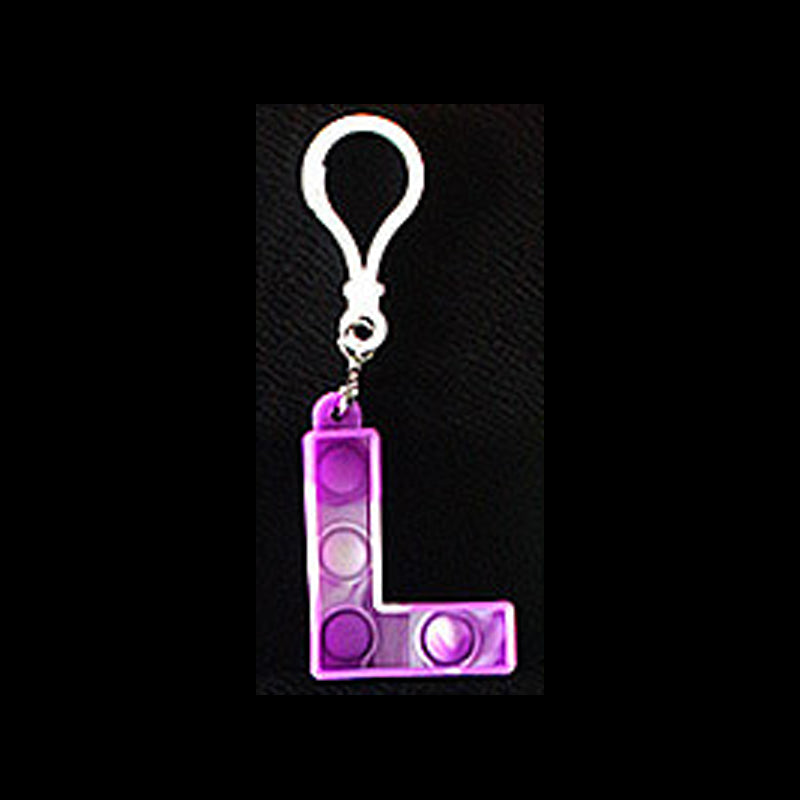 Silicone Pop It Fidget Toy Alphabet Letters A-Z Keychain 20