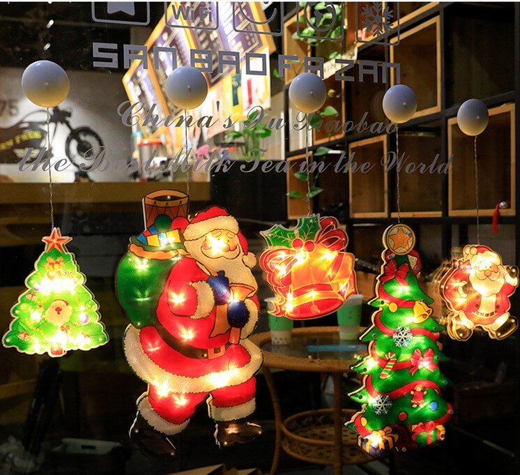 LED Santa Claus Window Hanging Christmas Decoration Lamp 2